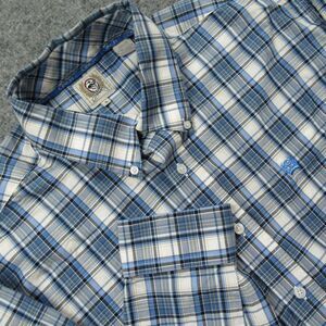 Cinch Jeans‎ Shirt Mens Large Blue Plaid Western Cowboy Rodeo Long Sleeve